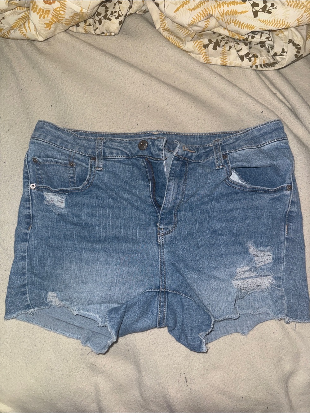 Xhilaration Light Blue Distressed Denim Shorts